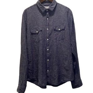 EUC Express Denim Look Button Up Top Men’s Size XL